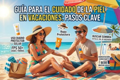Hombre y mujer de vacaciones en la playa