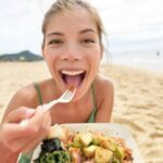 comida ligera en la playa