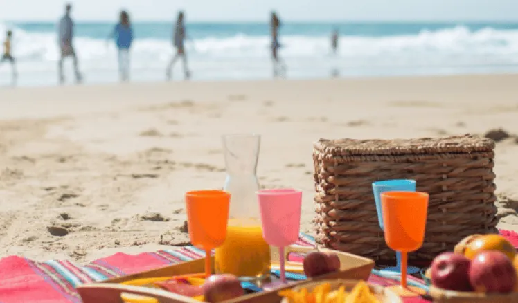que comer en la playa